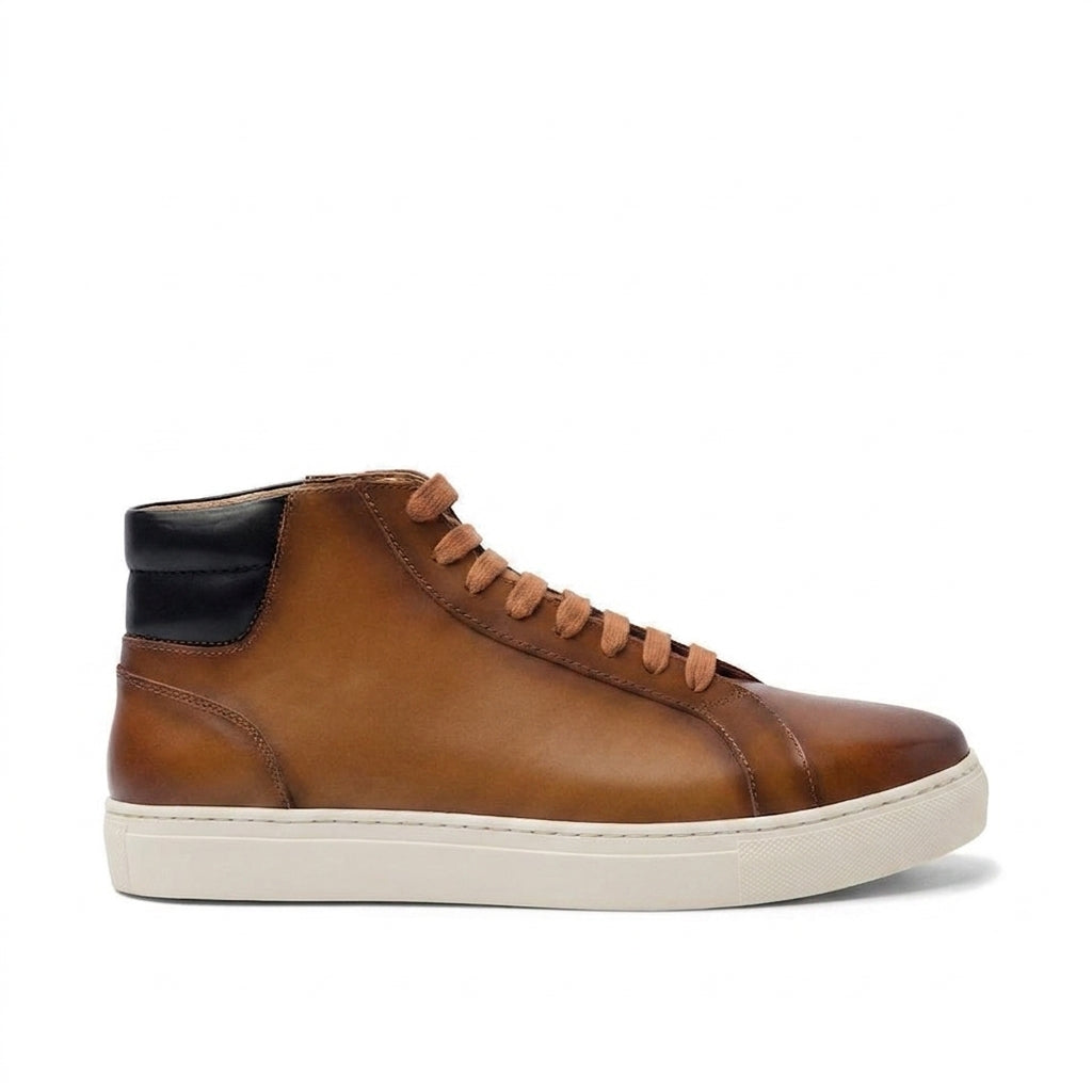 Height Increasing Tan Leather Angus Sneaker Boots