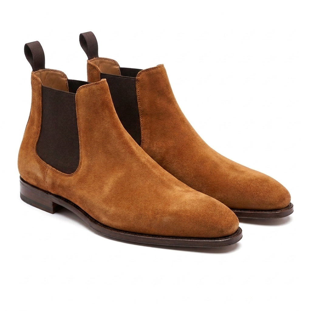 Height Increasing Tan Suede Toulouse Chelsea Boots