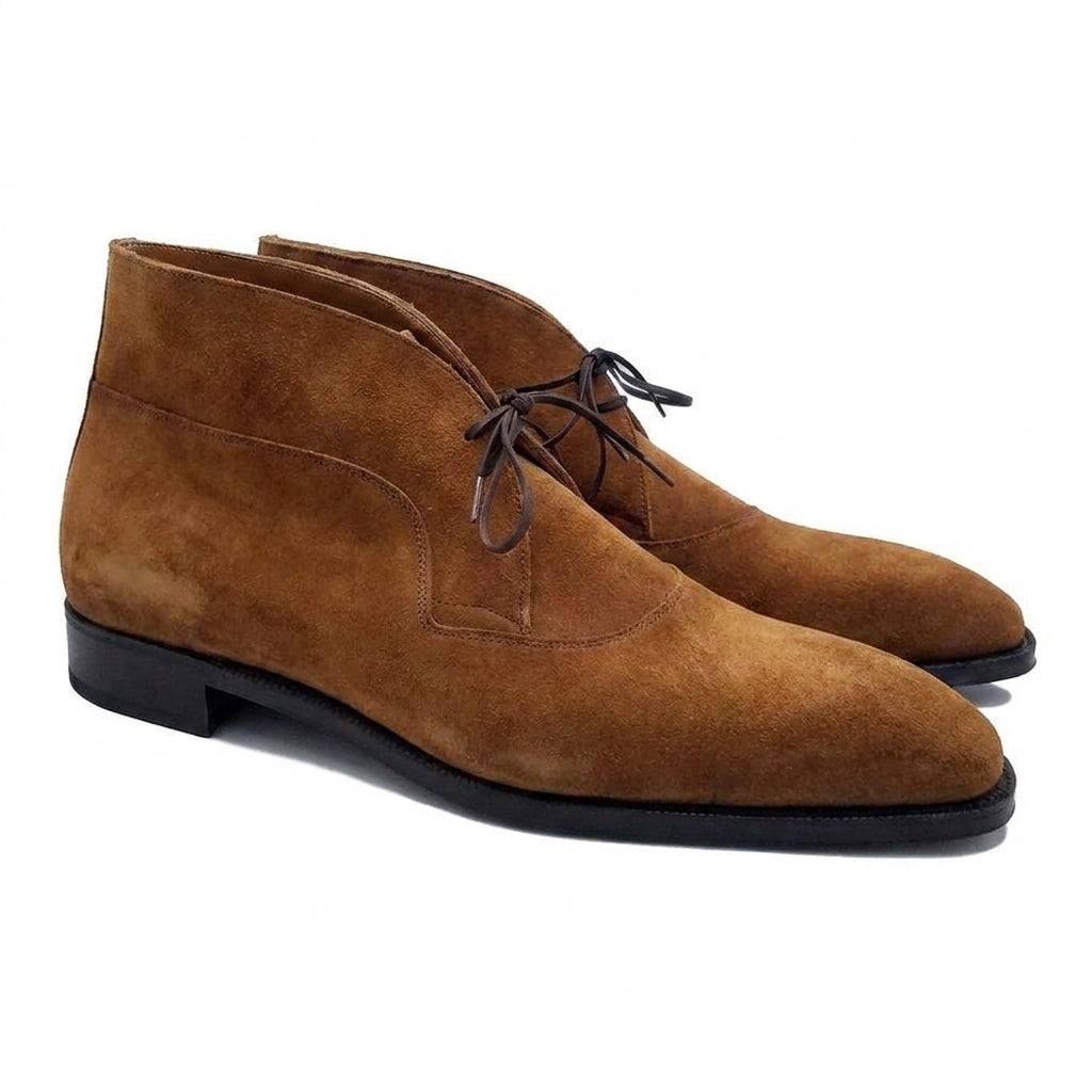 Height Increasing Brown Suede Corowa Chelsea Boots