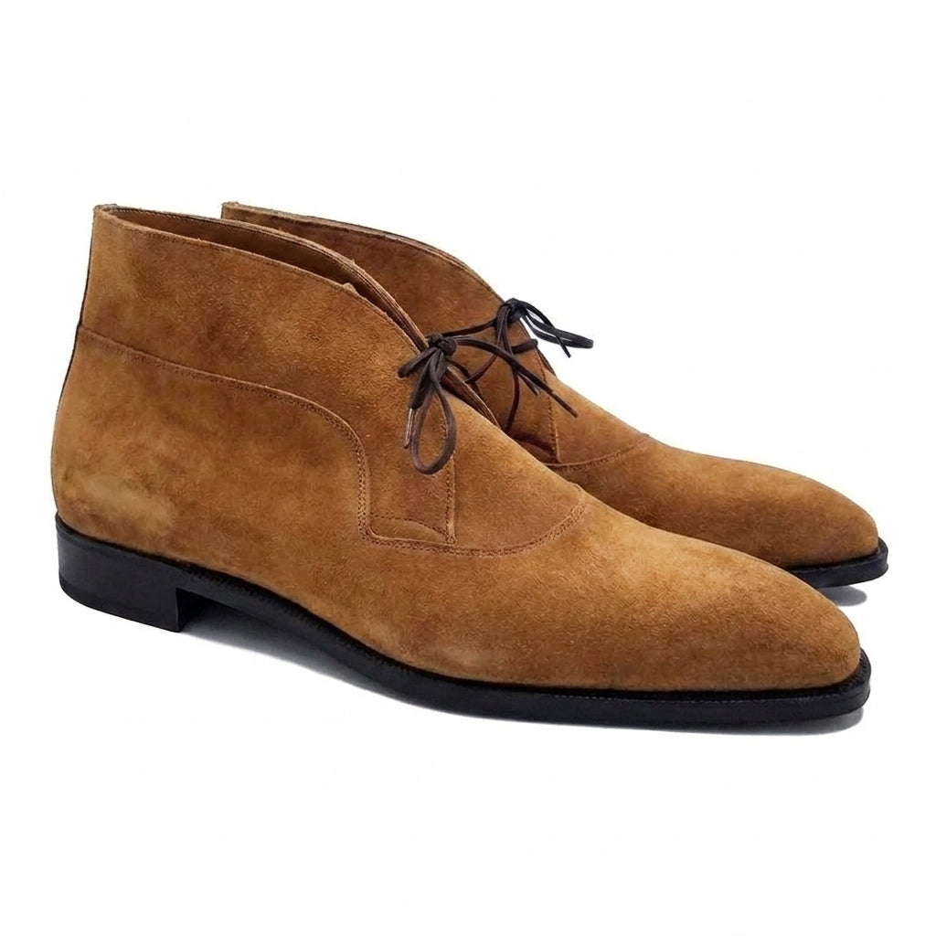 Height Increasing Brown Suede Corowa Chelsea Boots
