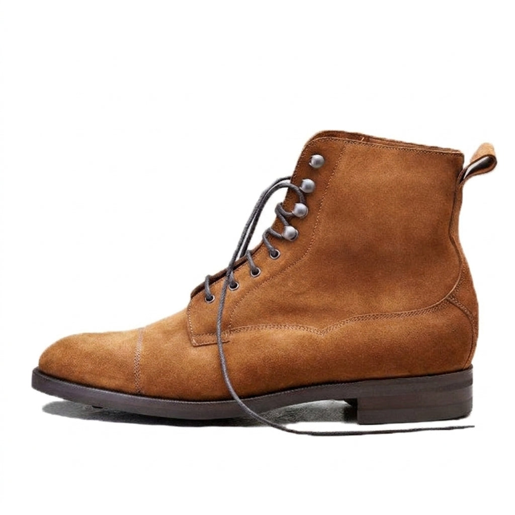 Height Increasing Tan Leather Purley Lace Up Boots
