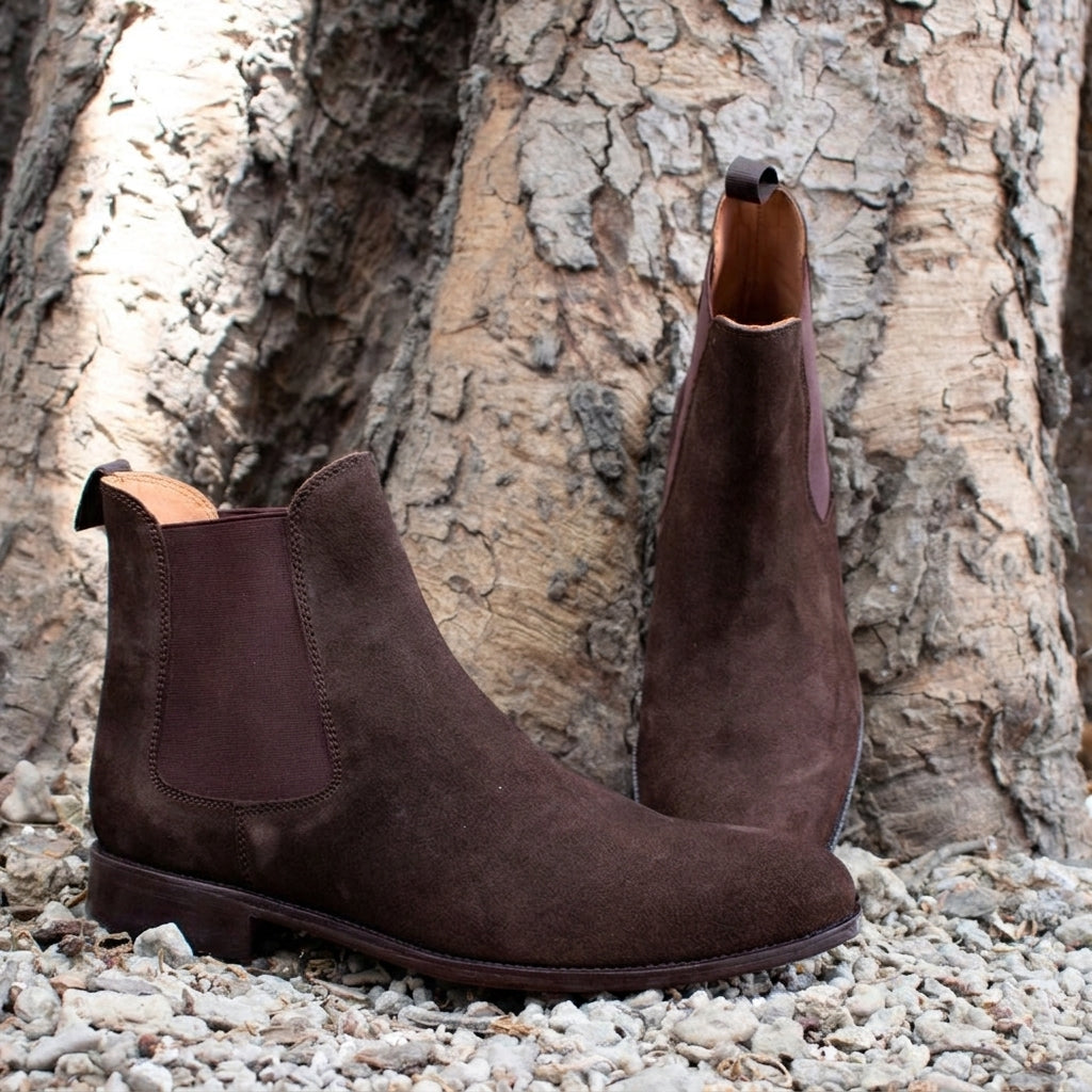 Height Increasing Brown Suede Fenland Slip On Chelsea Boots