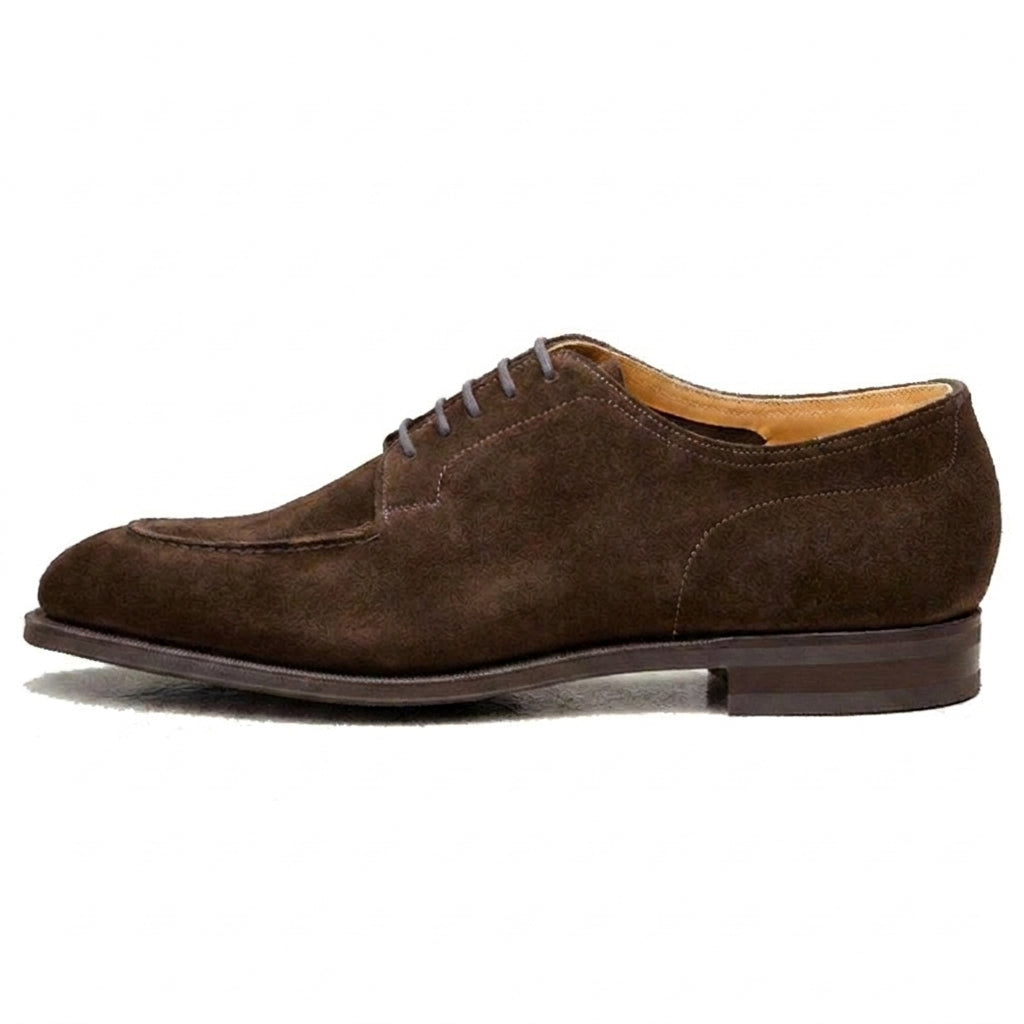 Height Increasing Brown Suede Hamlet Derby Shoes