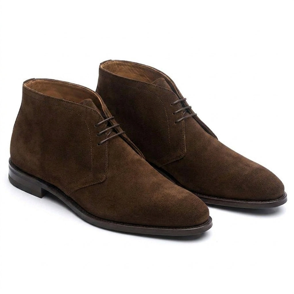 Height Increasing Brown Suede Fenland Lace Up Chukka Boots
