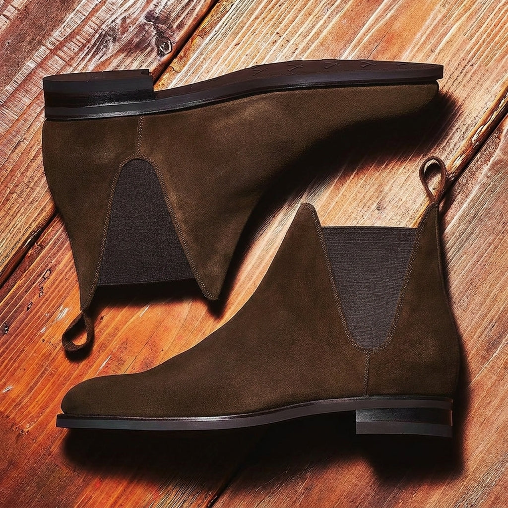 Brown Suede Vratsa Slip On Chelsea Boots