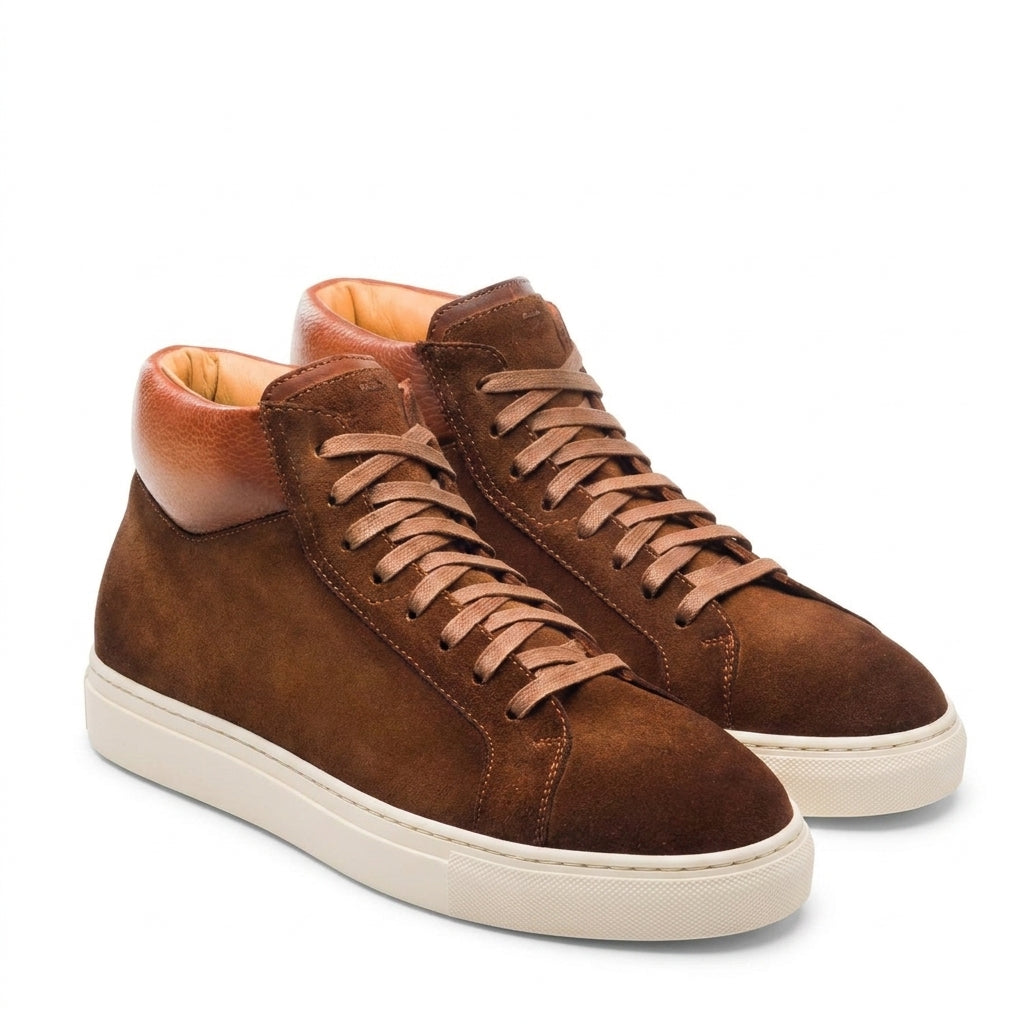 Tan Suede Nadelei High Top Sneaker Boots