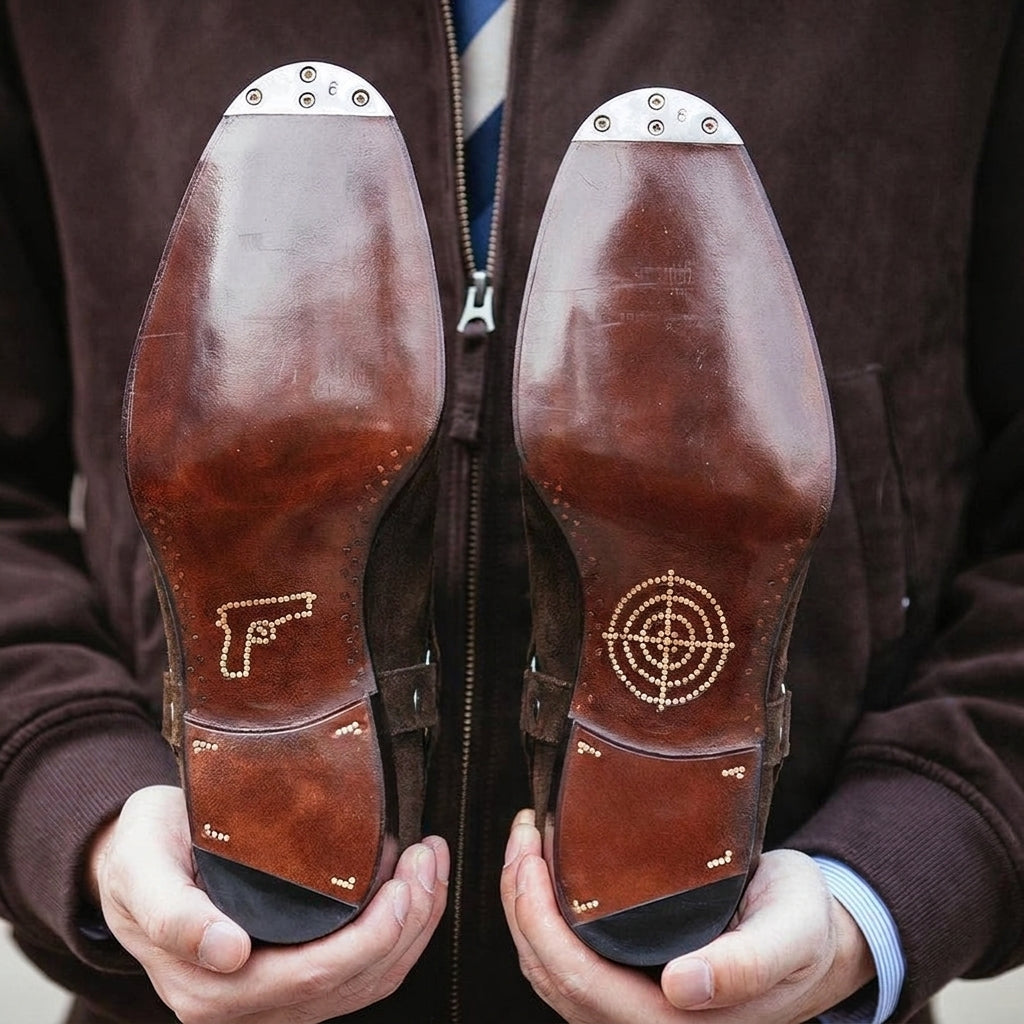 Height Increasing Brown Italian Italian Suede Wanton Slip On Harness Chelsea Boots - GOODYEAR WELTED FIDDLE BACK VIOLIN SOLE