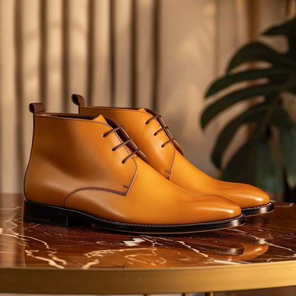 Tan Leather Camden Chukka Lace Up Boots