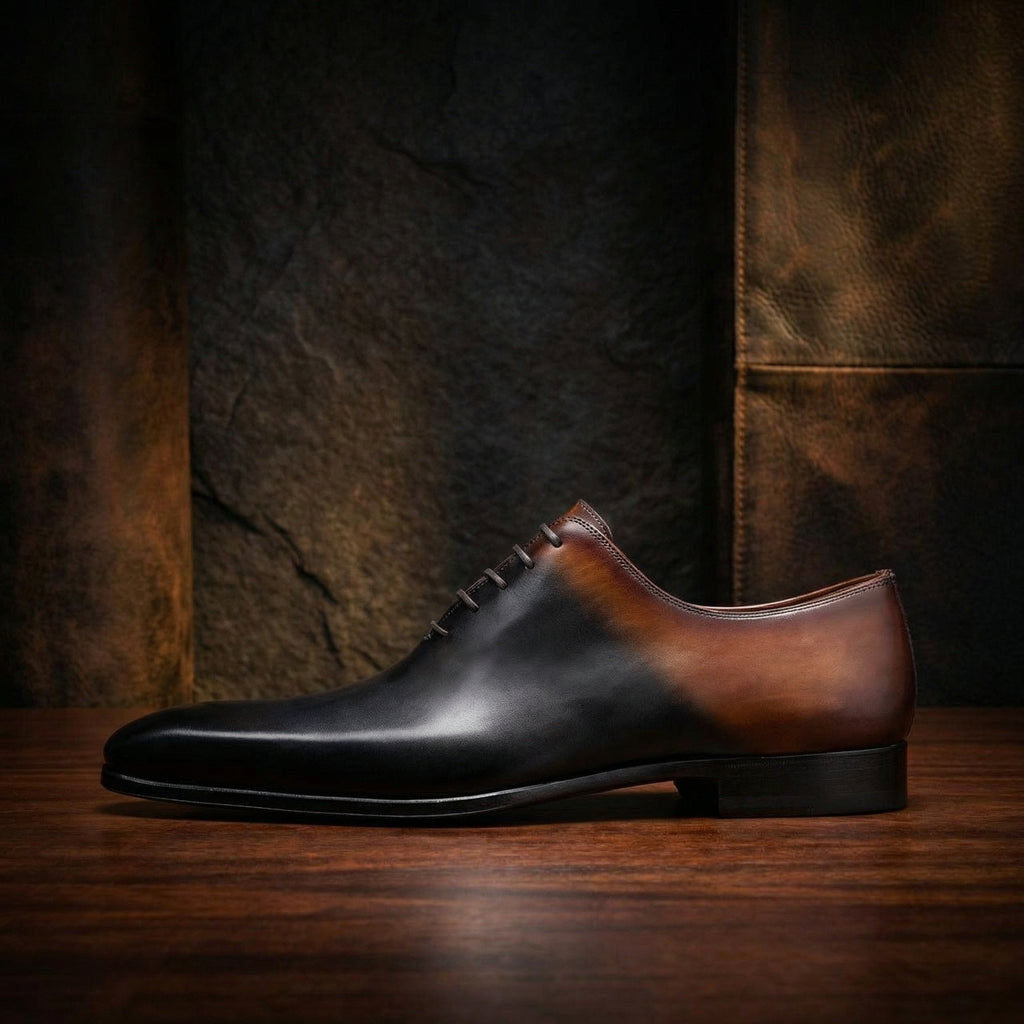 Black & Brown Leather Tasmania Oxfords : The Dapper Edit