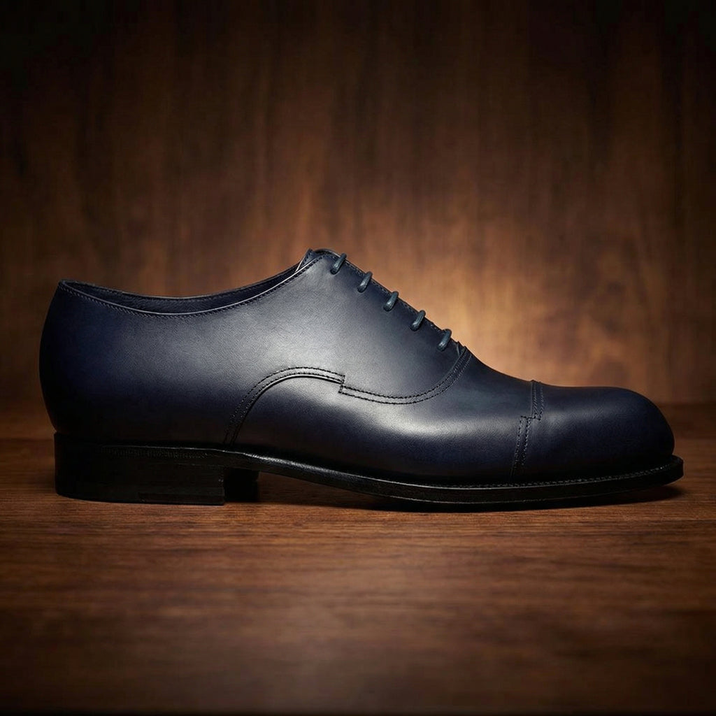 Navy Blue Leather Broxtowe Balmoral Oxfords
