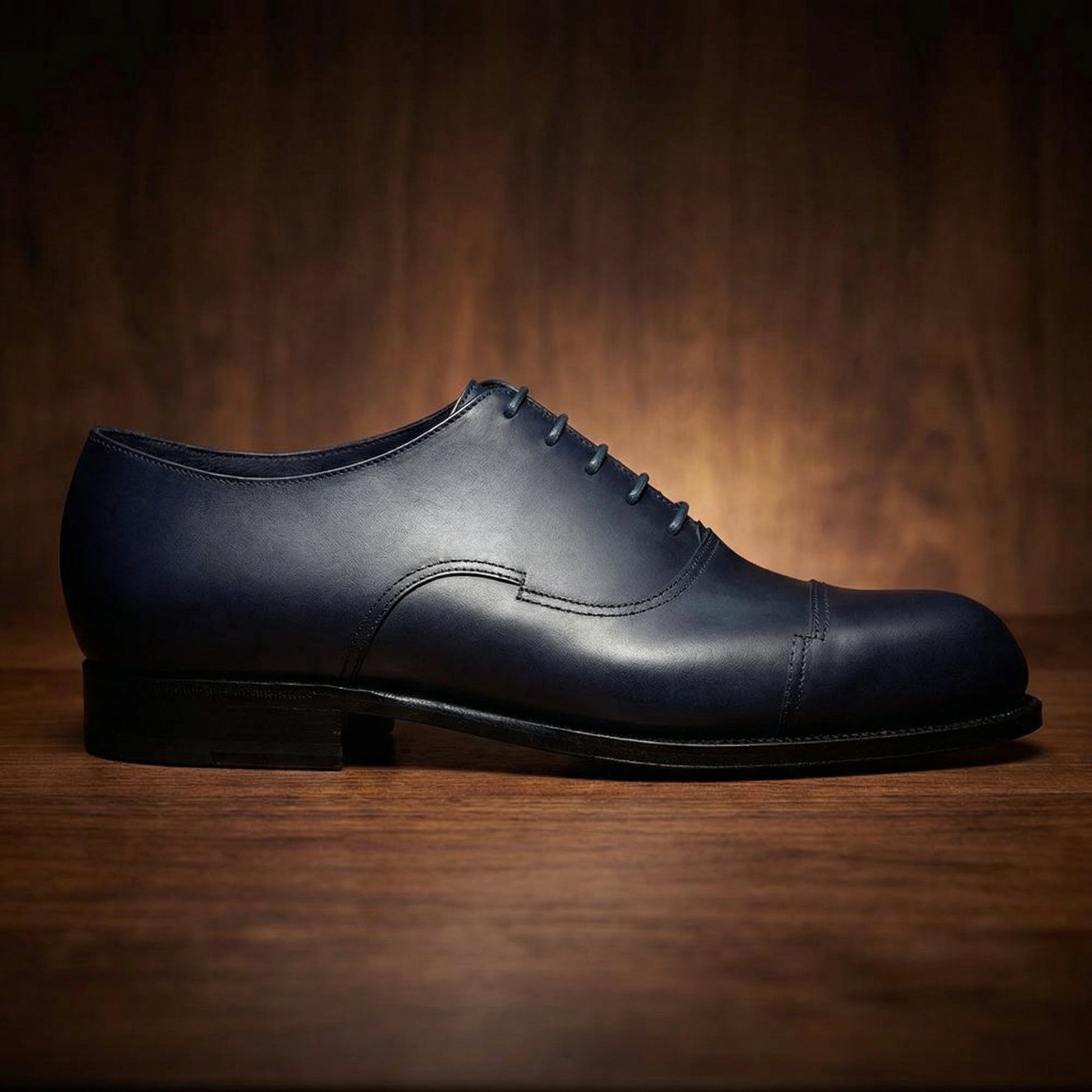 Navy Blue Leather Broxtowe Balmoral Oxfords