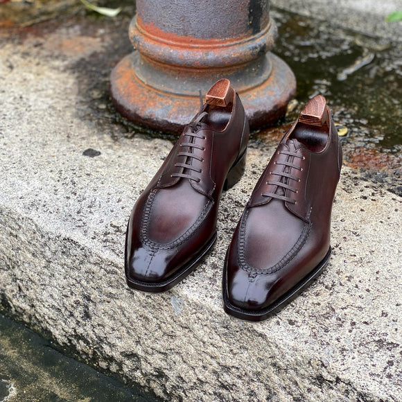 Brown Leather Poznan Lace Up Derby Shoes