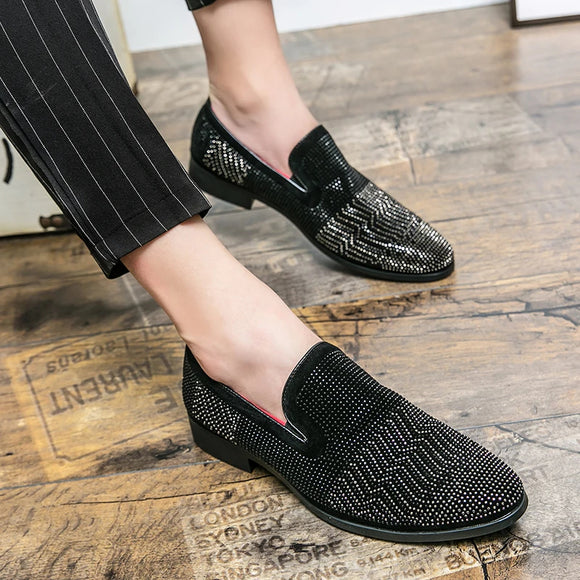 Black Leather Hand Work Zardozi Peshawari Loafers Wedding Shoes for Groom Shoes for Haldi Mehendi Sangeet