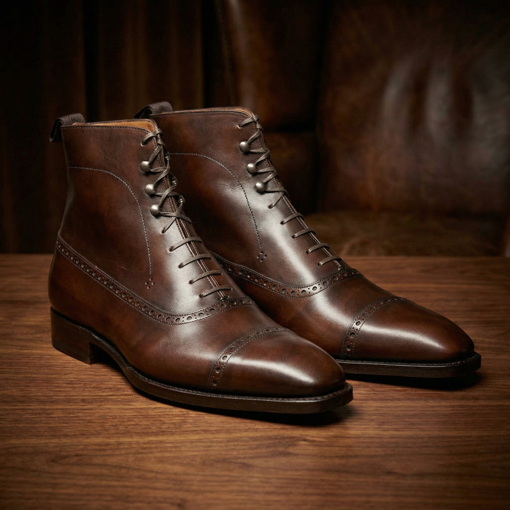 Brown Leather Clifton Lace Up Boots