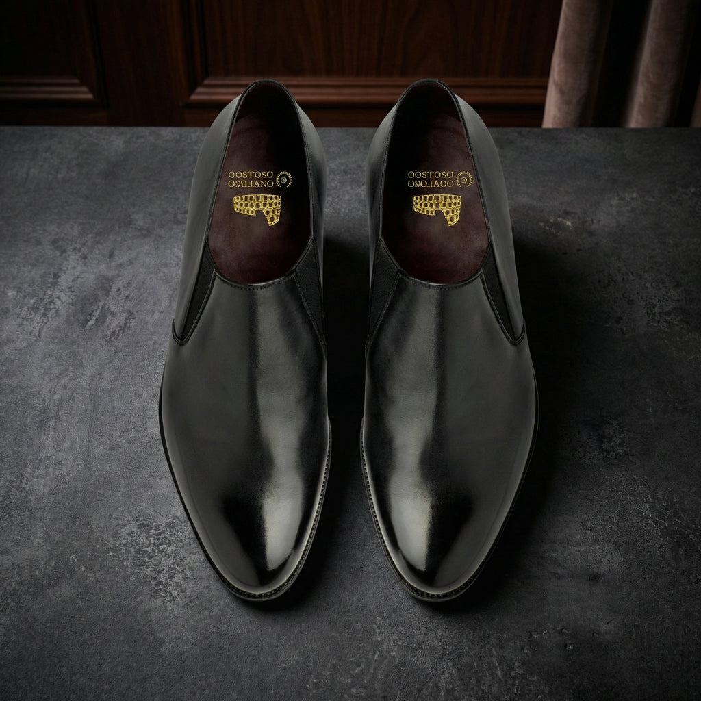 Luxury Edition - Artisian Made Black Italian Leather Worthing Loafers - Formal Shoes