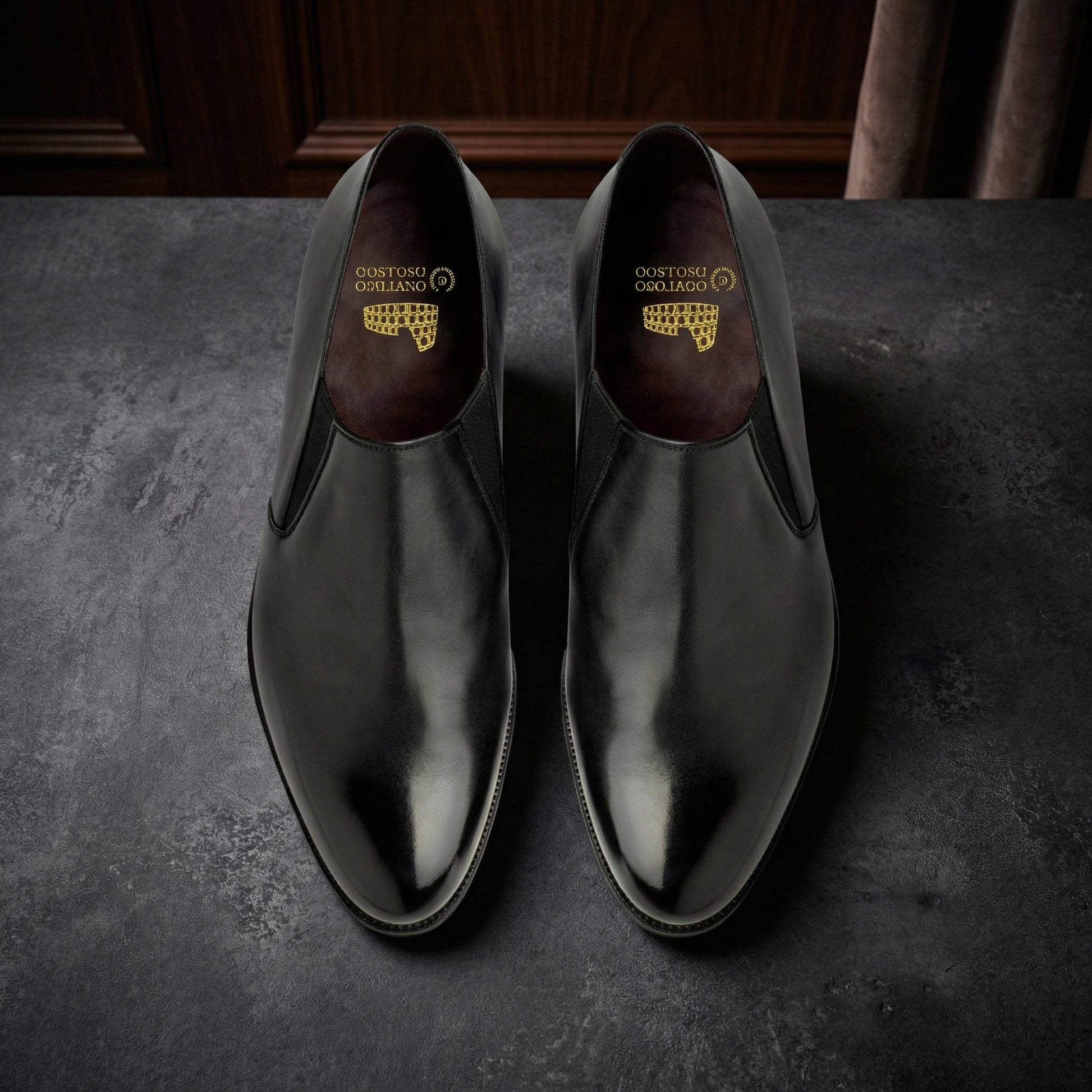 Luxury Edition - Artisian Made Black Italian Leather Worthing Loafers - Formal Shoes