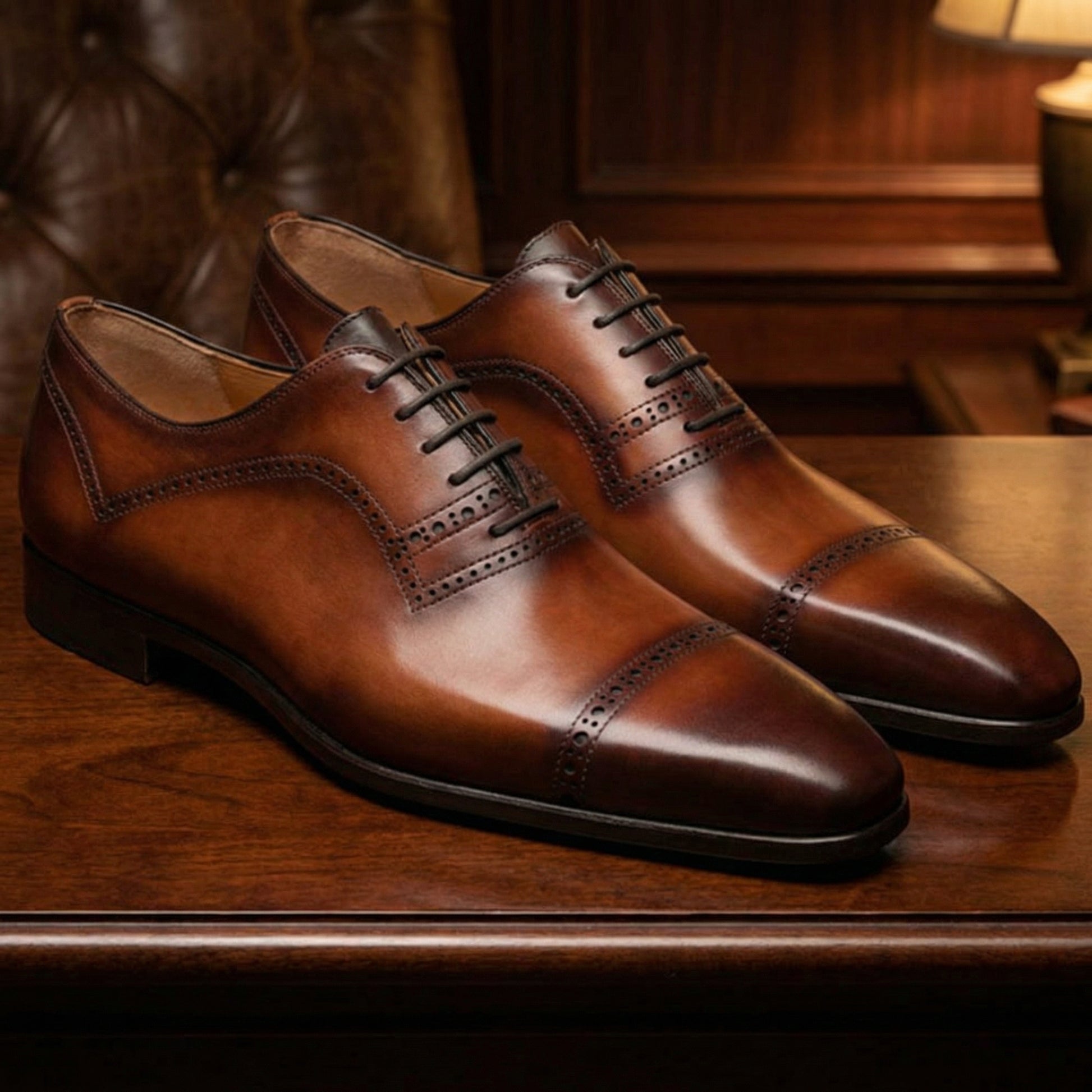 Brown Leather Crofton Brogue Oxfords