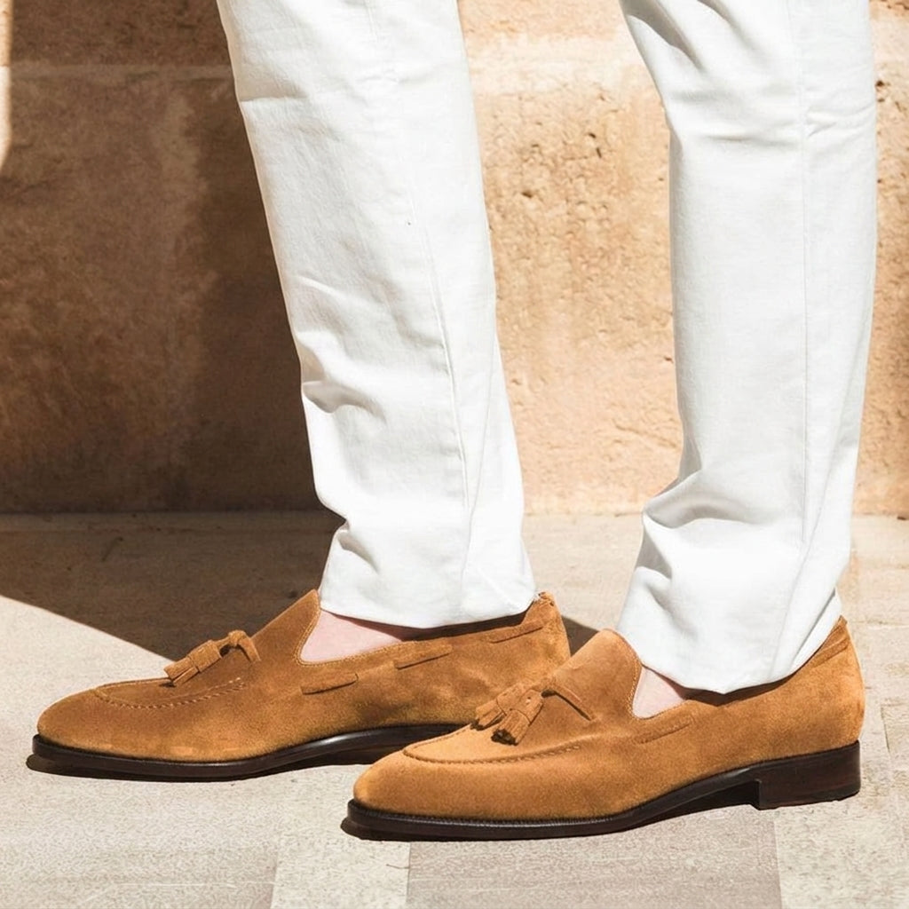 Tan Suede Kodiak Tassel Loafers - SS23