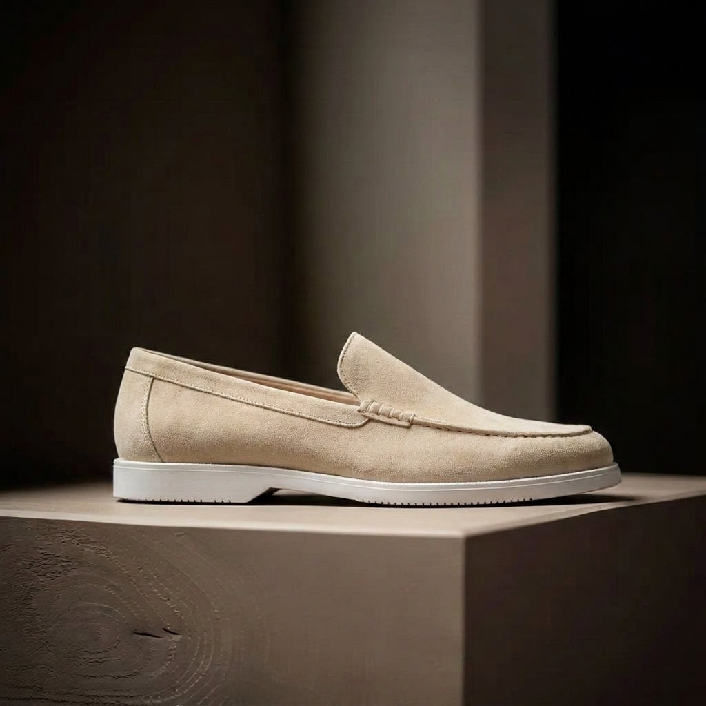 Beige Suede Ferdinando Loafers : The Dapper Edit