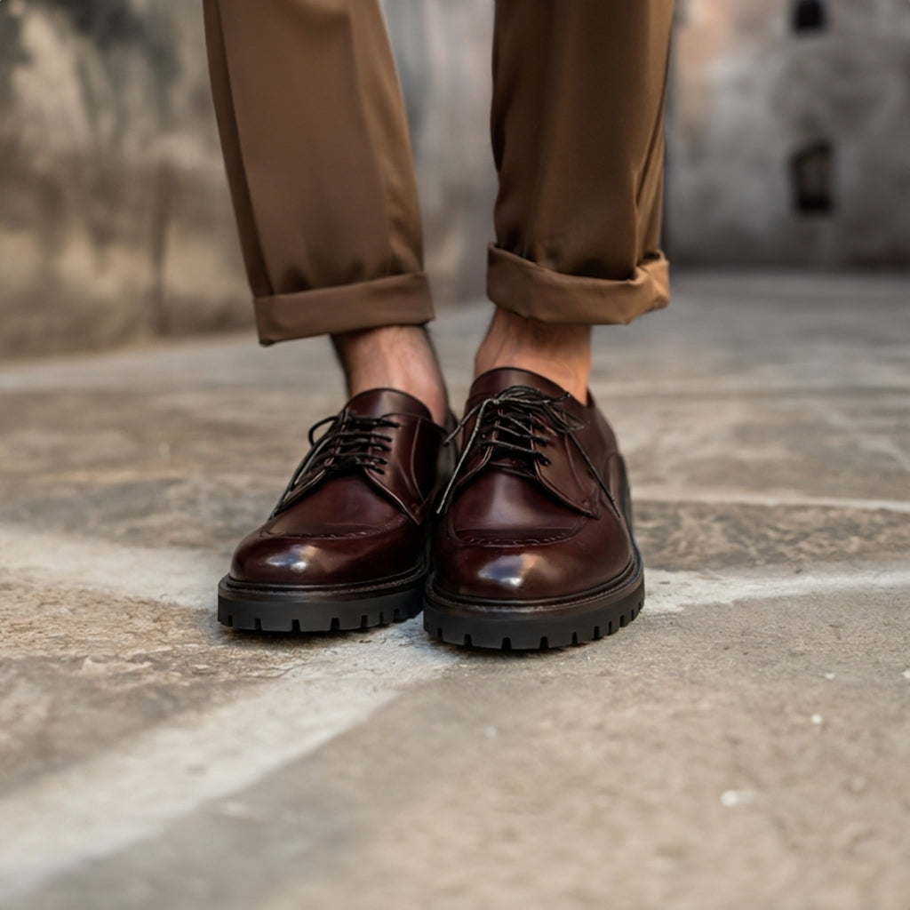 Brown Leather Eros Chunky Derby Shoes - AW24