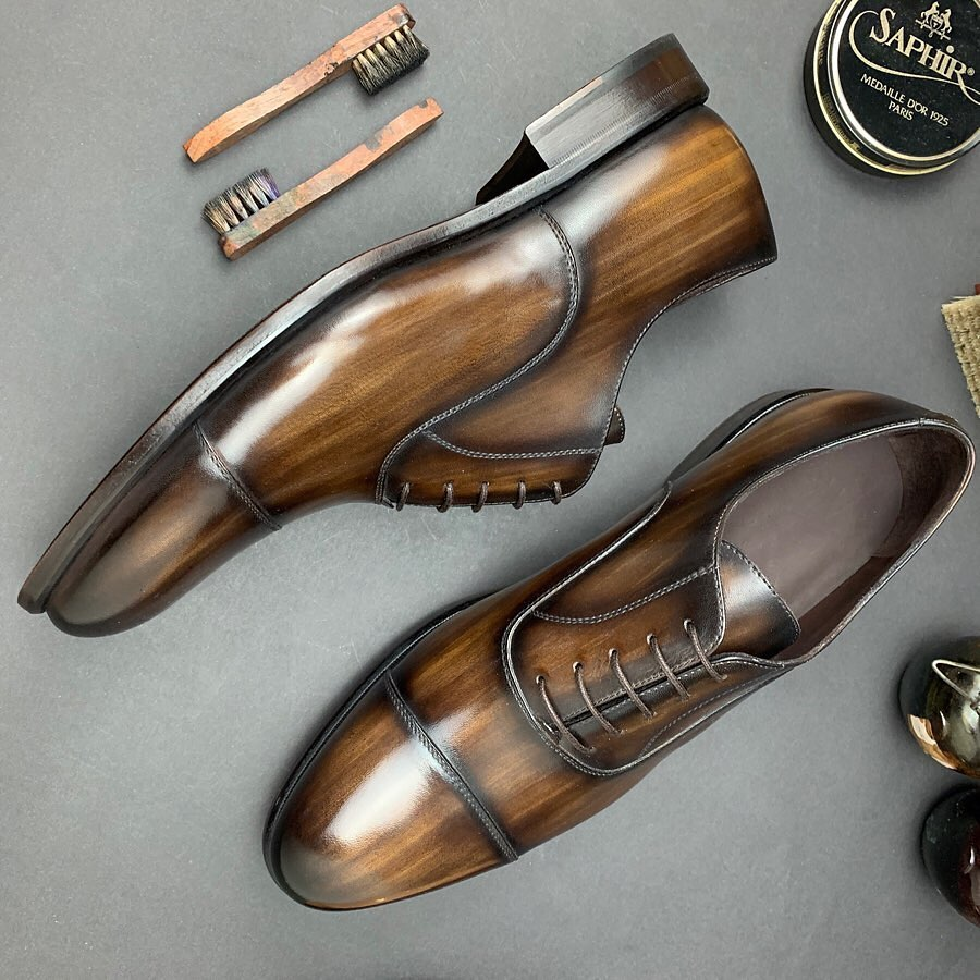 Brown Leather Crissier Balmoral Oxfords