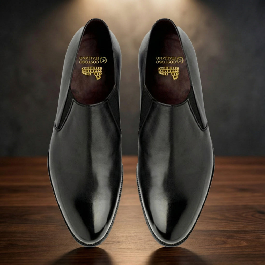 Height Increasing Black Leather Worthing Loafers