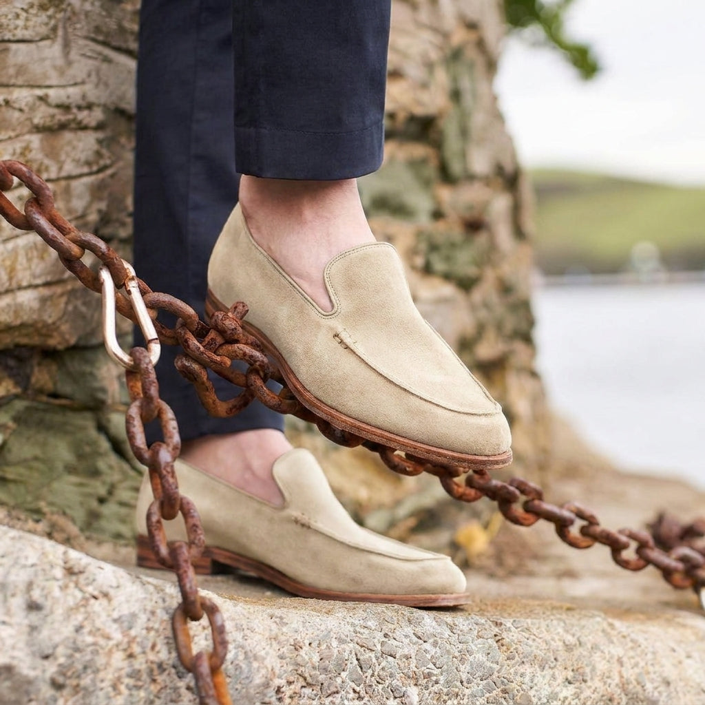 Beige Suede Eleonora Loafers -  Work Edition -ITALIAN AW26