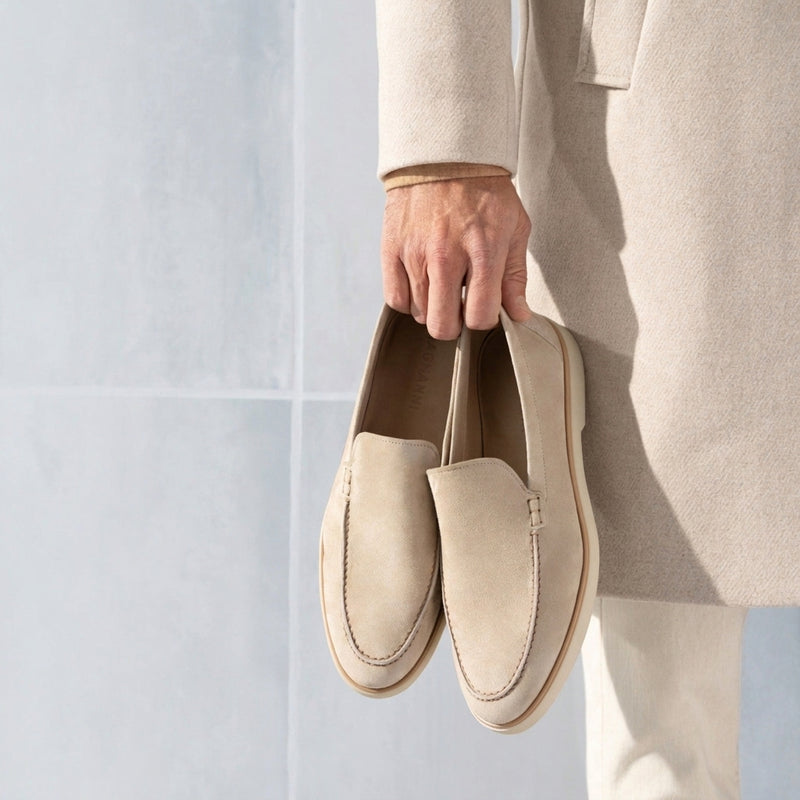 Cream Suede Libraria Loafers -  Work Edition - ITALIAN  Casual Shoes Collection AW26