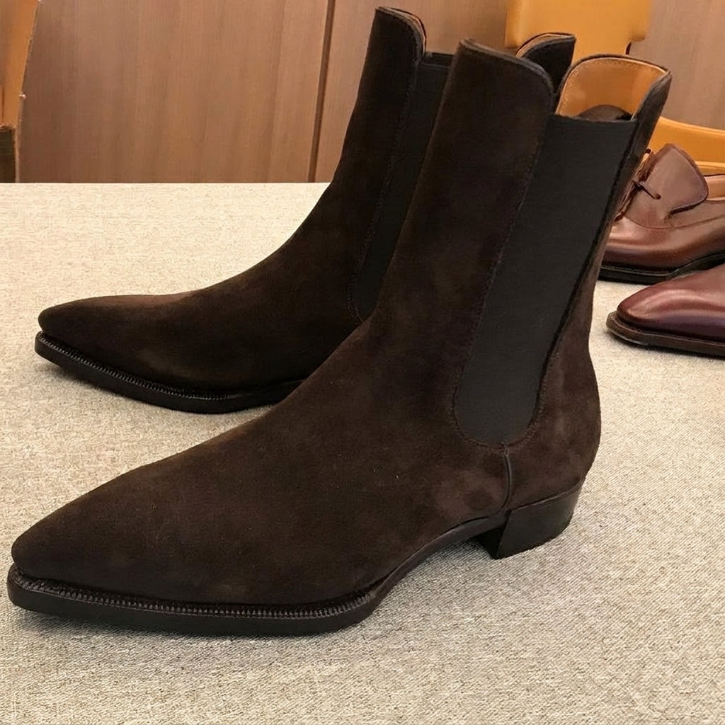Brown Suede Morgan Chelsea Slip On Boots - AW24