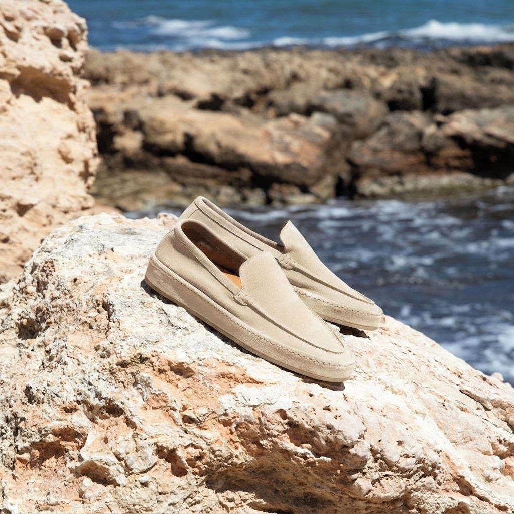 Cream Suede Freya Calm Loafers - AW24