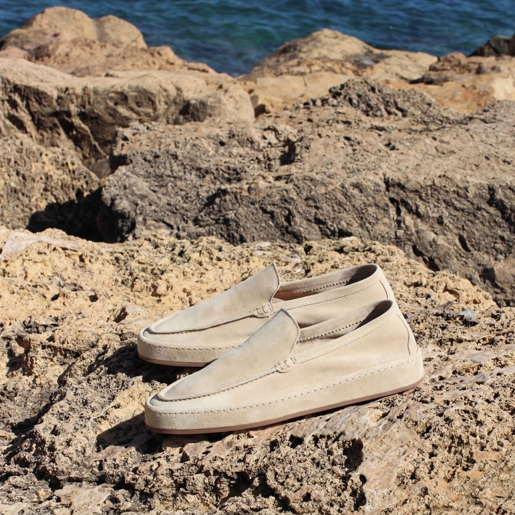 Cream Suede Freya Calm Loafers - AW24