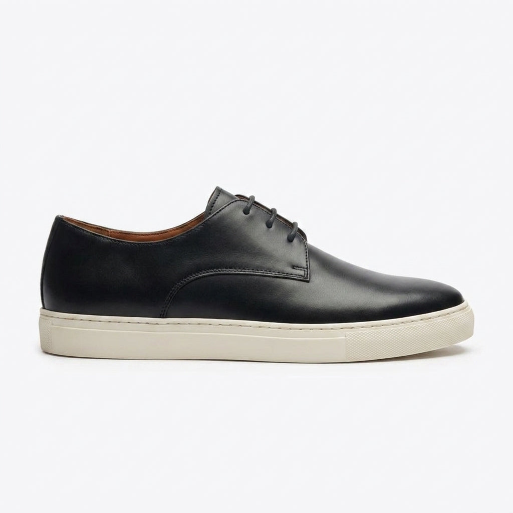 Black Leather Isadora Lace Up Derby Sneakers - AW24