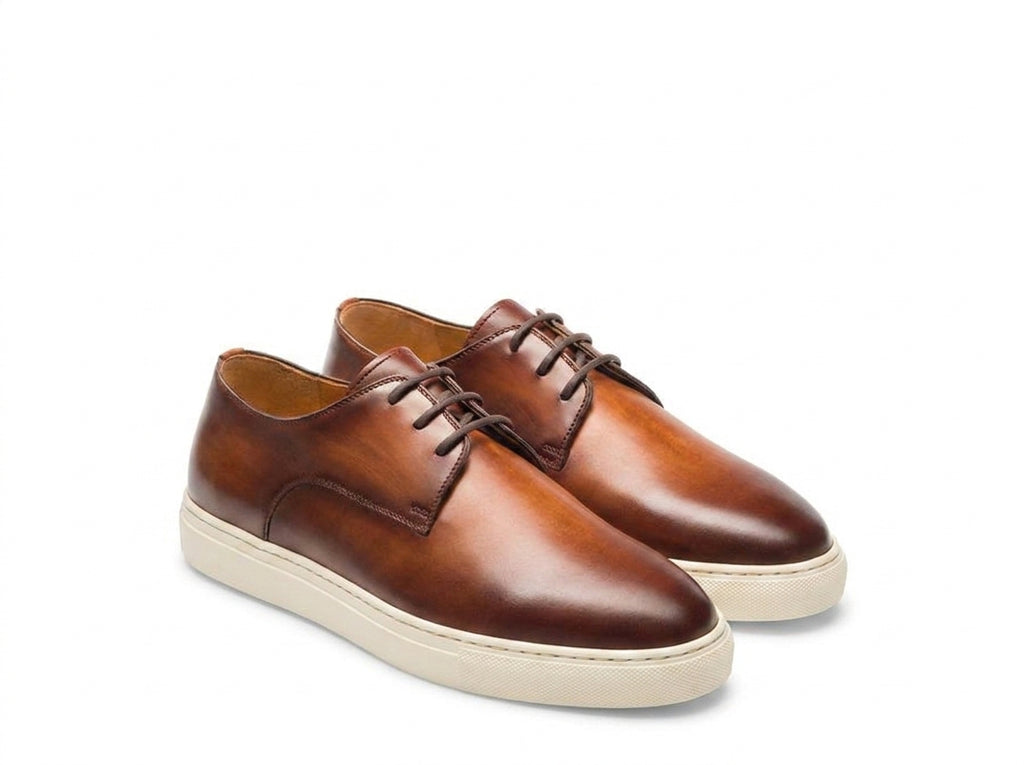 Tan Leather Isadora Lace Up Derby Sneakers - AW24