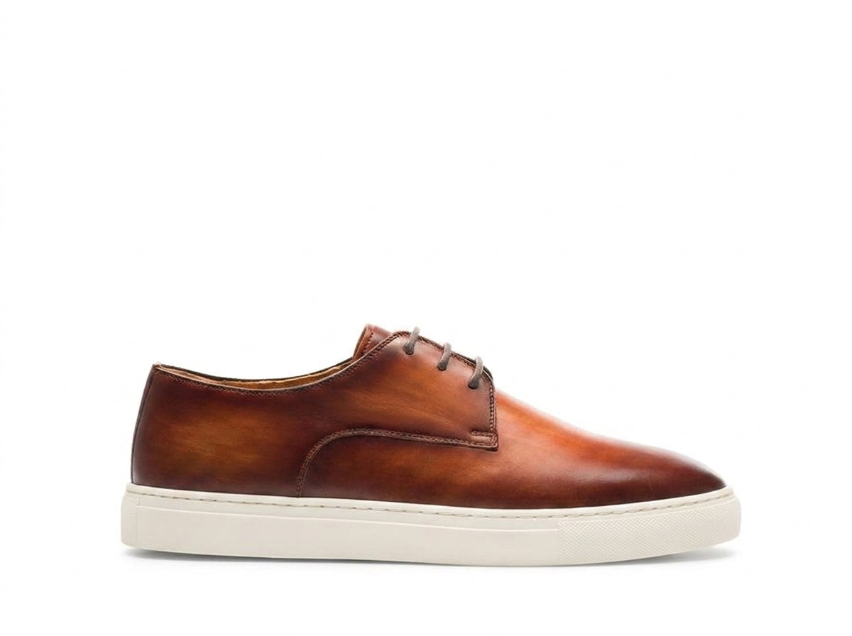 Tan Leather Isadora Lace Up Derby Sneakers - AW24