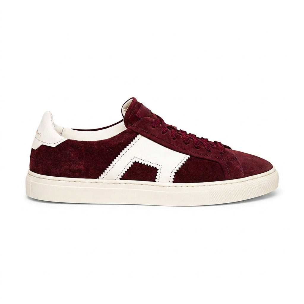 Burgundy Suede Amelie Lace Up Sneakers - AW24