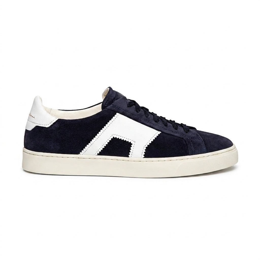 Navy Blue Suede Amelie Lace Up Sneakers - AW24