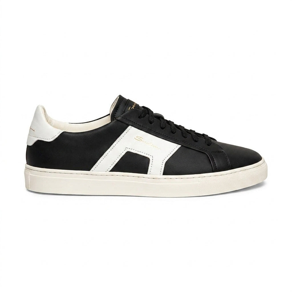 Black and White Leather Amelie Lace Up Sneakers - Summer 2024 Collection