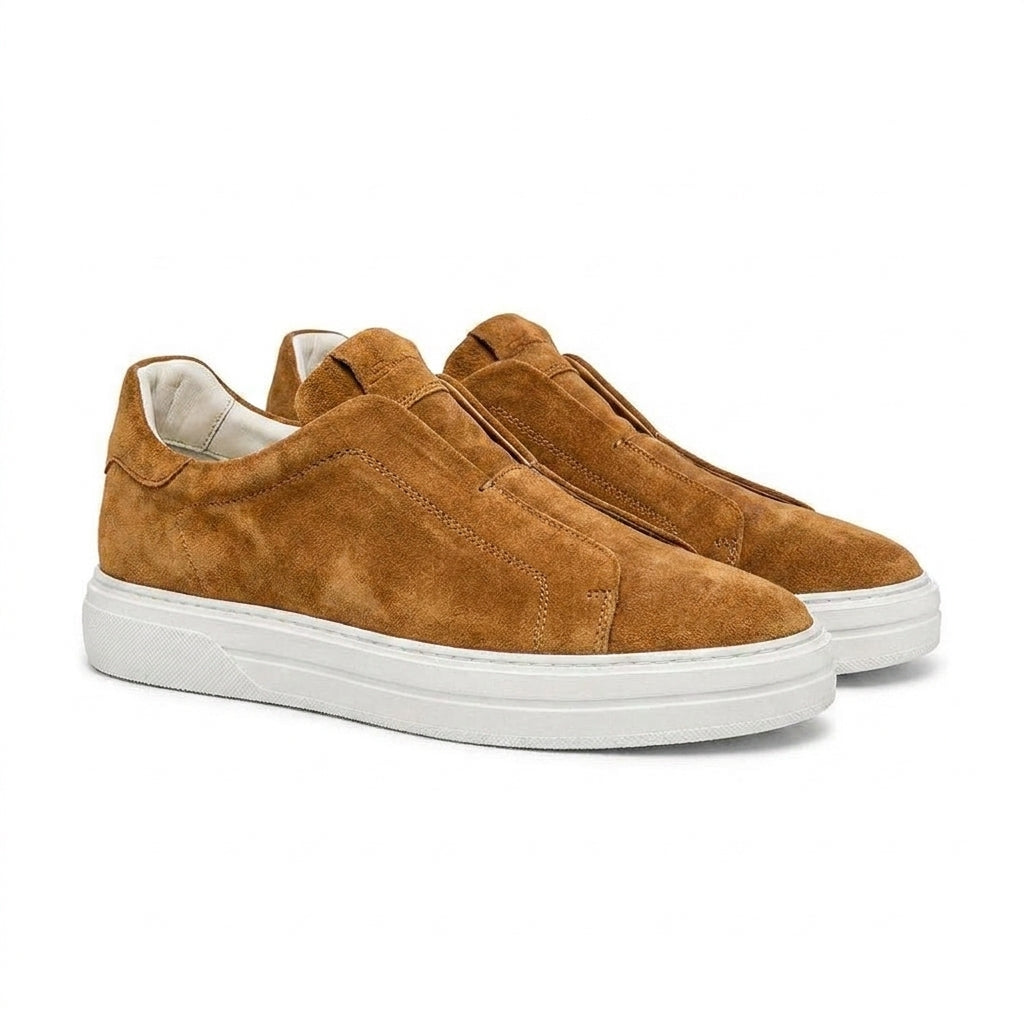 Tan Suede Elowen Slip On Sneakers - AW24