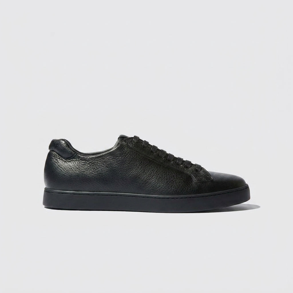 Black Leather Kendall Lace Up Sneakers - AW24