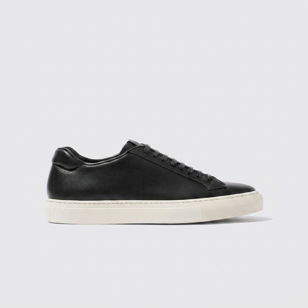 Luxury Edition - Artisian Made Black Italian Leather Logan Lace Up Sneakers - AW24