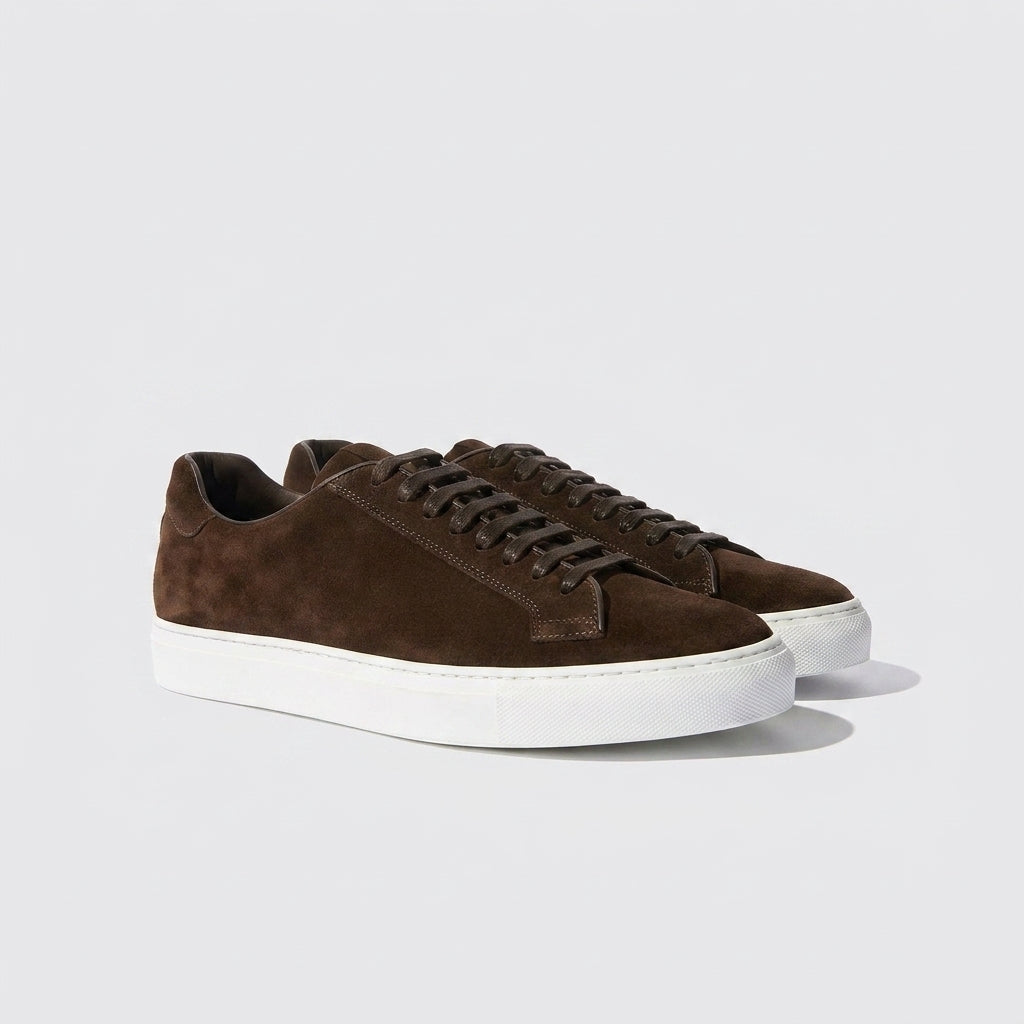 Brown Suede Logan Lace Up Sneakers - AW24