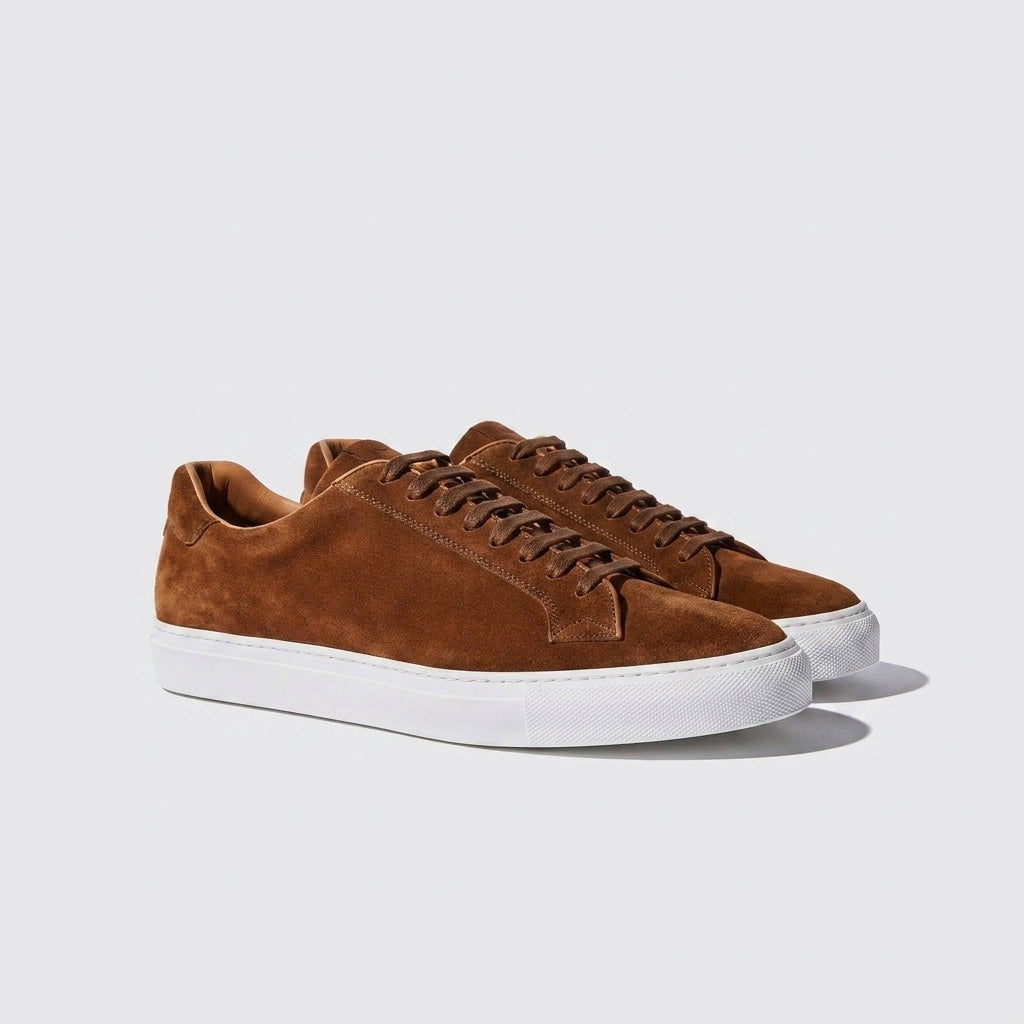 Tan Suede Logan Lace Up Sneakers - AW24
