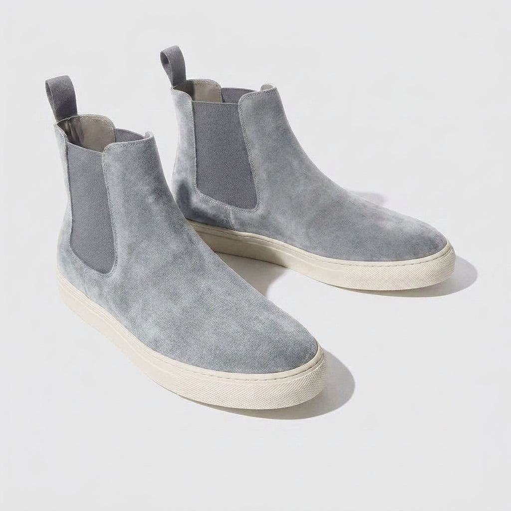 Grey Suede Kevin High Top Chelsea Sneaker Boots - AW24