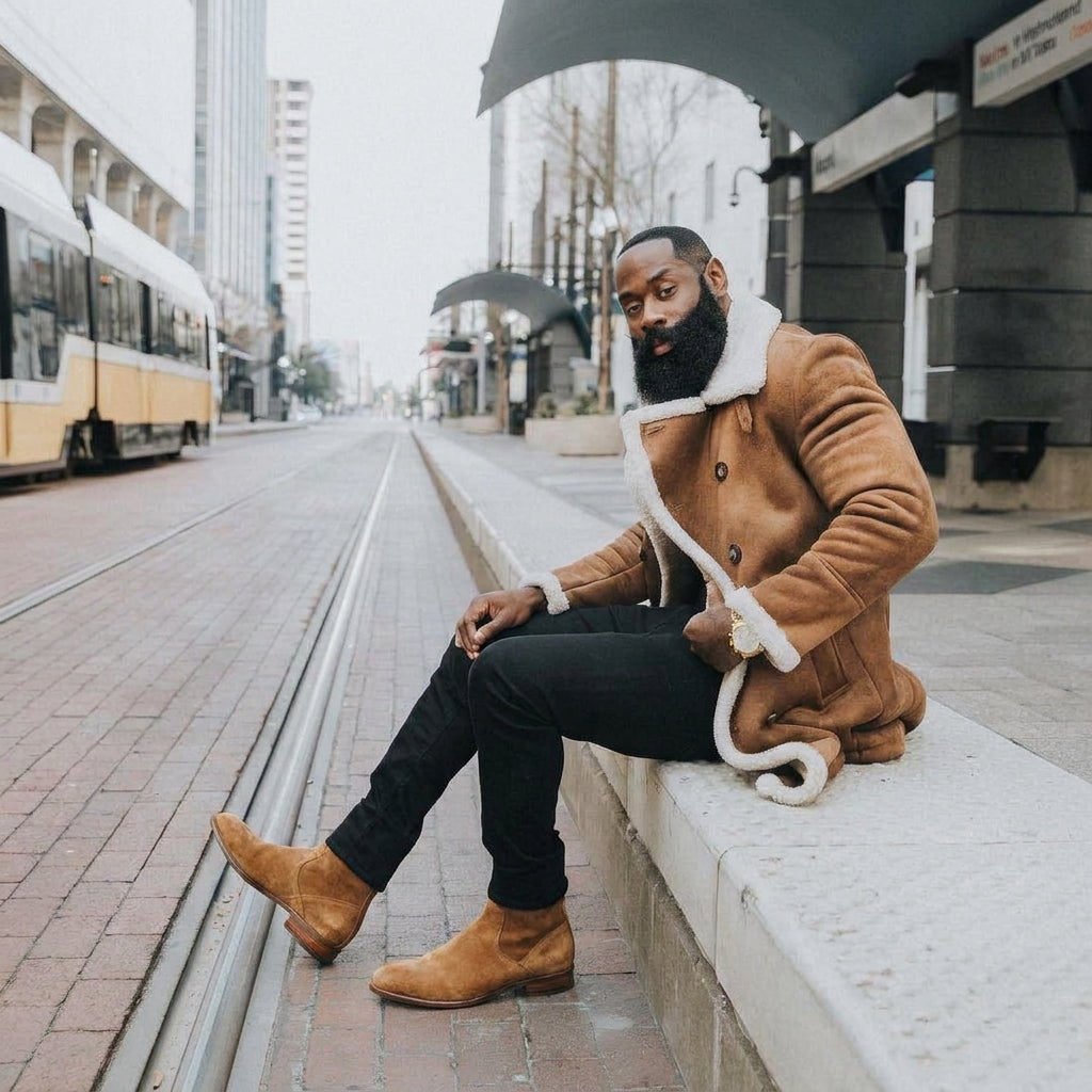 Tan Suede Draven Zipper Boots - AW24