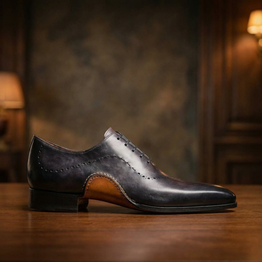 Height Increasing Black Leather Camden Oxfords Shoes