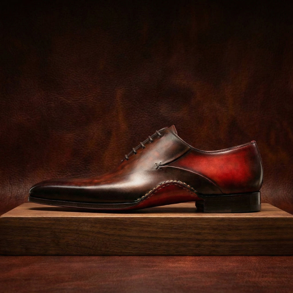 Red & Brown Leather Cobar Oxfords Shoes