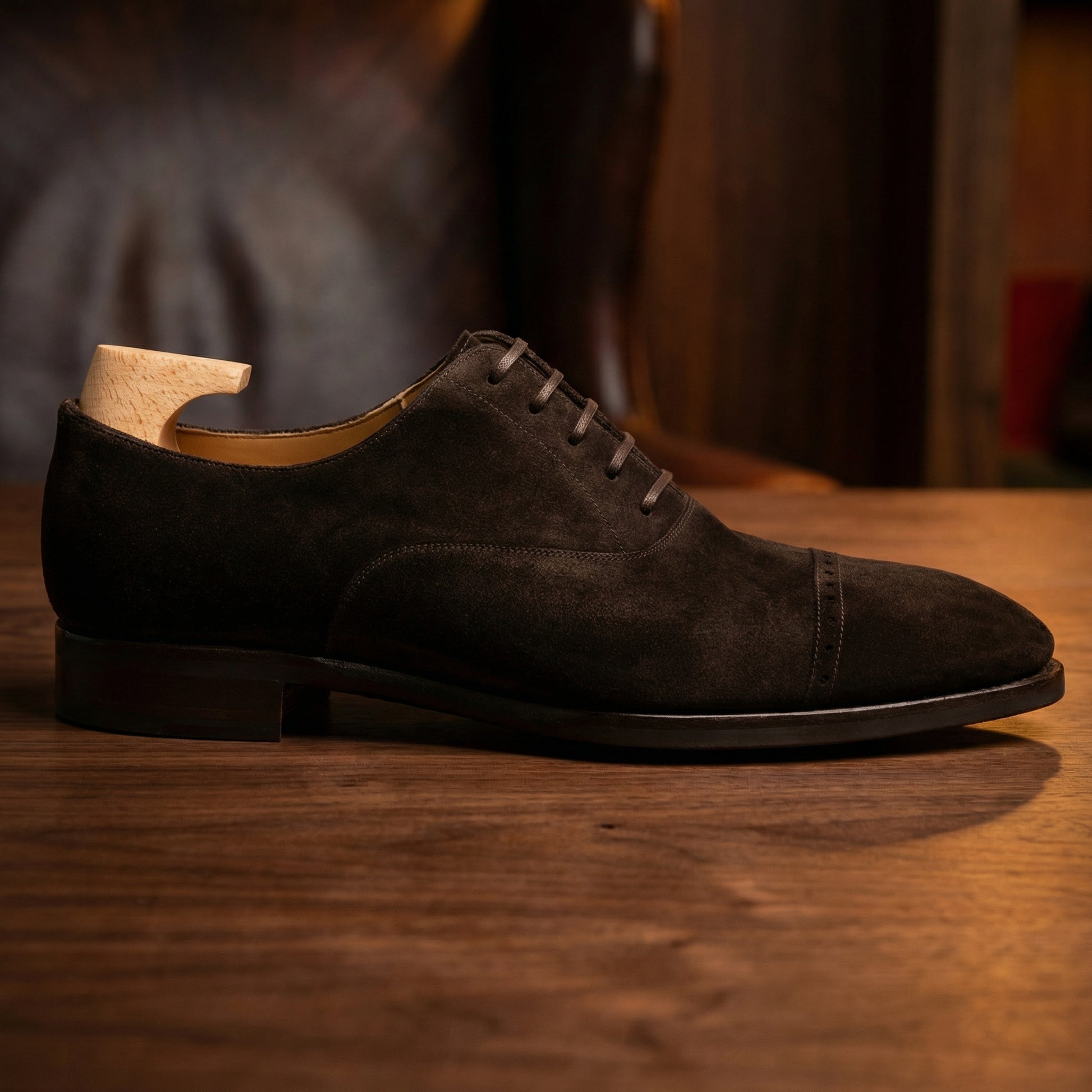Brown Suede Eastney Toe Cap Oxfords