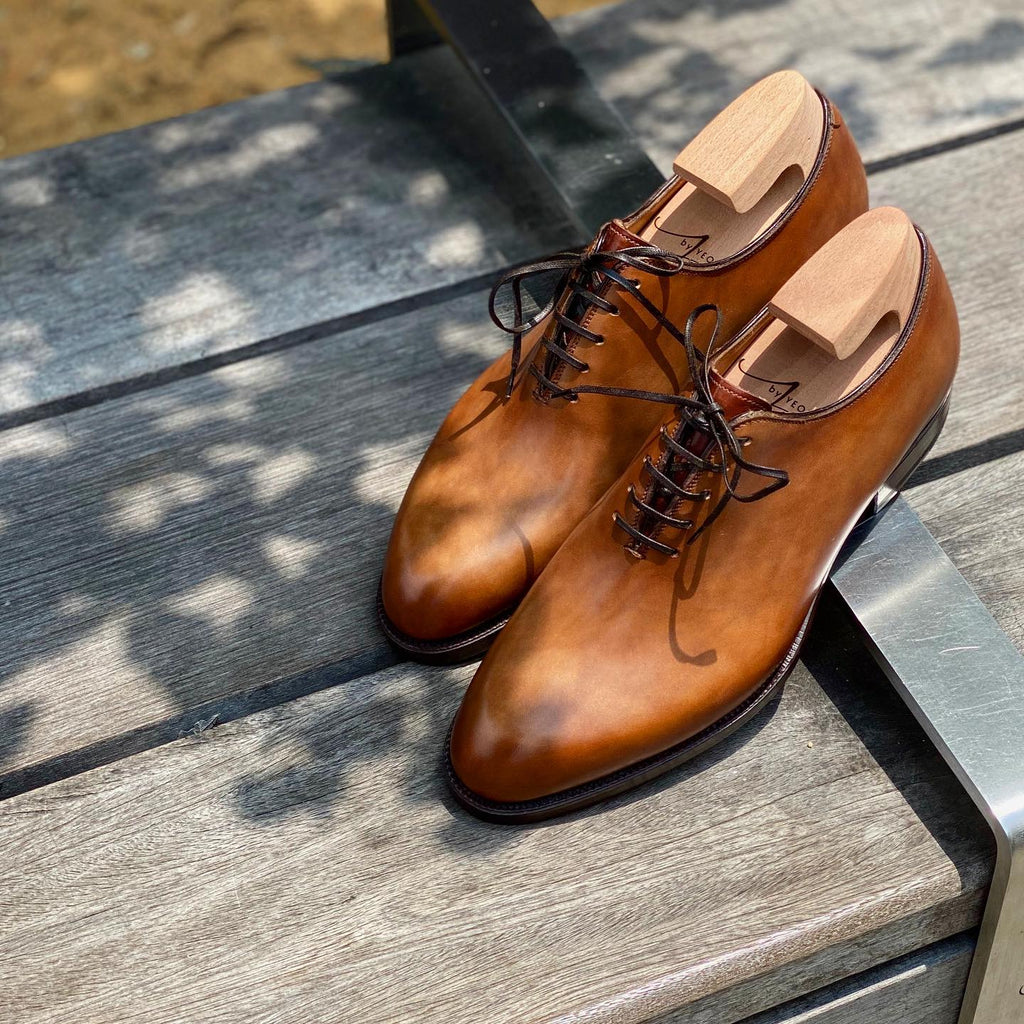 Tan Leather Jemria Whole Cut Oxfords