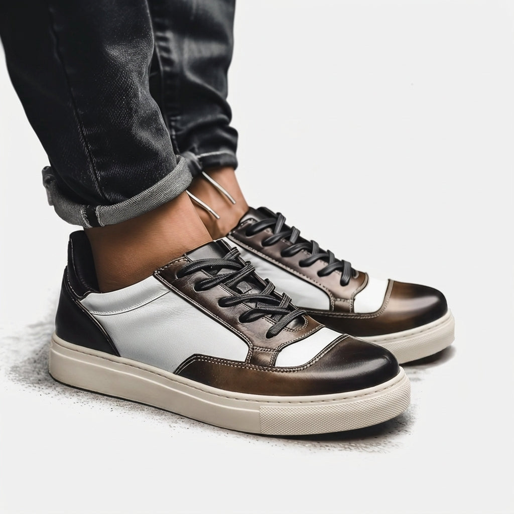Brown & White Sneaker Arctic Glide With White Sole - Summer 2024 Collection