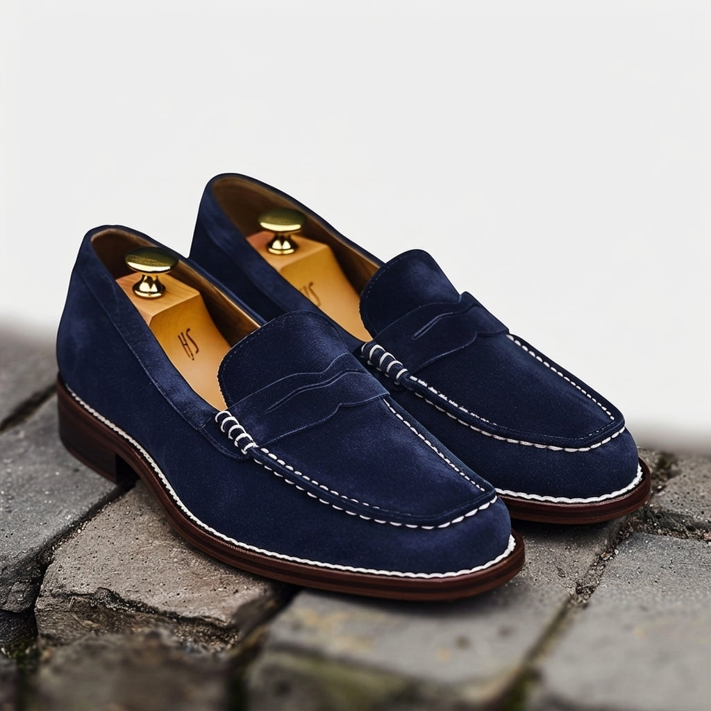 Green Suede Verdant Vogue Loafers  Shoe With Brown Sole  - Summer 2024 Collection
